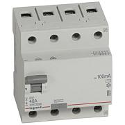 Выключатель дифференциального тока (УЗО) Legrand RX3, 40А, 100 мА, AC, четырехполюсный, трехфазный (402067)