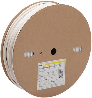 Термоусадочная трубка ТУТнг 8/4 белая (100м), IEK (UDRS-D8-100-K01)