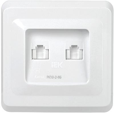Розетка двойная компьютерная РК10-2-ВБ RJ45 кат.5Е, ВЕГА, IEK (EKV25-K01-DM)