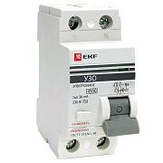 Выключатель дифференциального тока (УЗО) EKF PROxima ВД-100, 63А, 30 мА, AC, двухполюсный, однофазный, электронное (elcb-2-63-30e-pro)