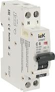 Дифференциальный автомат IEK B06S, 6А, C6, 1 полюсный + N, 30 мА (AR-B06S-1N-C06A030)