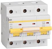 Автоматический выключатель IEK ВА 47-100 C63, 63А, трехполюсный, 10кА (MVA40-3-063-C)