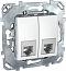 Розетка RJ11+RJ11 телефонная Unica скрытой установки 4 контакта белый MGU5.9090.18ZD Schneider Electric