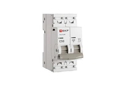 Выключатель автоматический 2P 50А (C) 4,5kA ВА 47-63N PROxima M634250C EKF