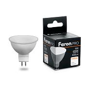 Лампа светодиодная 6,0Вт GU10 MR16 4000К 400Лм матовый 230В рефлекторная белый, Feron (38087)