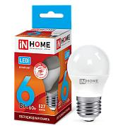 Лампа светодиодная 6Вт Е27 P45 4000К матовая LED-ШАР-VC, IN HOME (4690612020532)