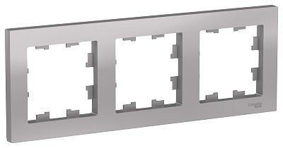 Рамка на 3 поста Schneider Electric AtlasDesign, алюминий (ATN000303)