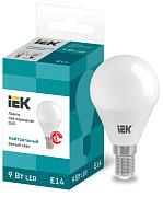 Лампа светодиодная, 9Вт, E14, 4000К, 810Лм, шар, матовая, IEK (LLE-G45-9-230-40-E14)