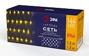 Гирлянда (электрогирлянда) "Сеть" ENOS-01B LED 1,2мх1,5м теплый свет, IP44, ЭРА (Б0041909)