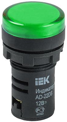 Лампа сигнальная AD-22 DS, зеленая, IEK (BLS10-ADDS-024-K06)