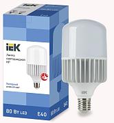 Лампа светодиодная матовая 80Вт E40 T136 цилиндр, IEK (LLE-HP-80-230-65-E40)