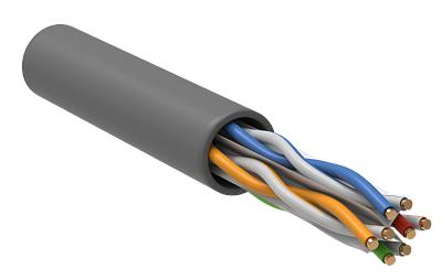 Витая пара неэкранированная U/UTP кат.6 4x2x0,57 (23 AWG) LSZH нг(А)-HF Серая одножильная внутренняя LC1-C604-121 ITK (5м), кусок продается целиком