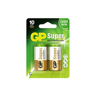 Батарейки алкалиновые C, GP Super Alkaline 14А (GP 14A-2CR2 20/160), продаются по 2шт