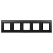 Рамка для розеток и выключателей Avanti, 5-х постовая, черный матовый, DKC (4412900)