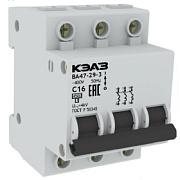 Автоматический выключатель КЭАЗ ВА47, C16, 3-х полюсный, C16, 4.5 кА (141613)